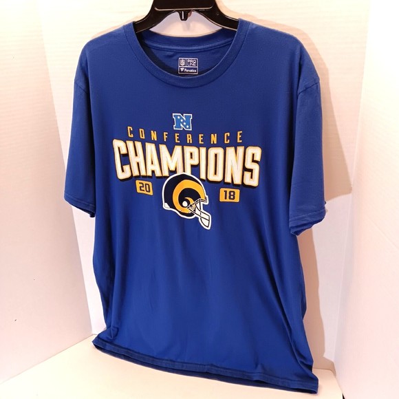 Los Angeles Rams T-shirt Mens L Blue 2018 Conference Champions NFL Football - Picture 3 of 8